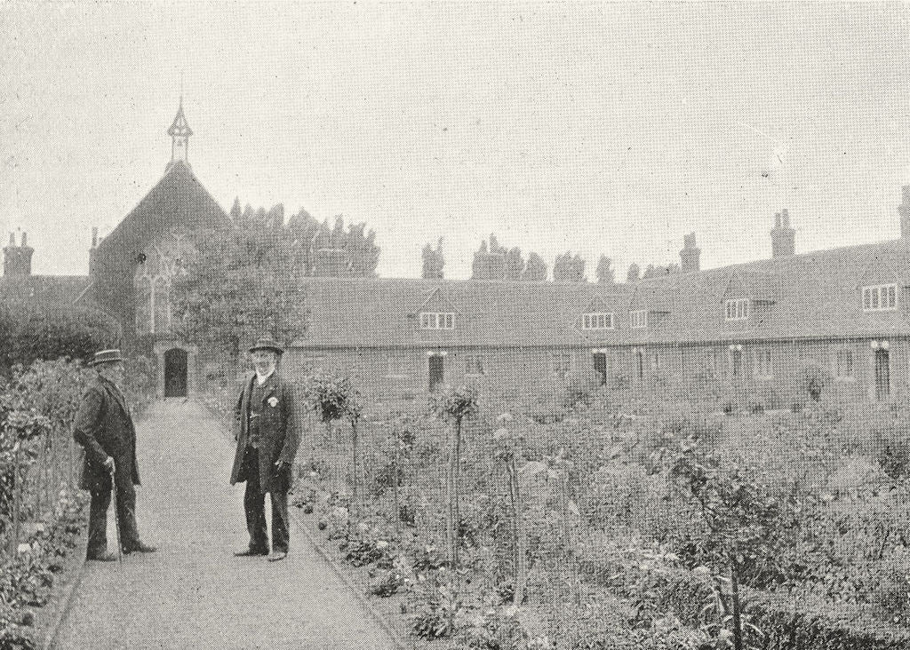 BERKS. Garden, Jesus Hospital, Bray 1897 old antique vintage print picture